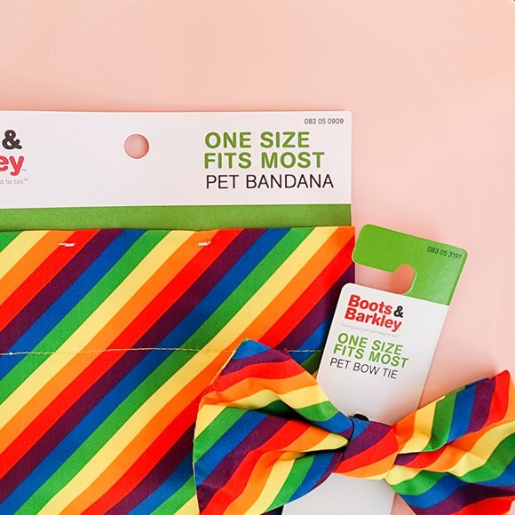 Boots & Barkley Rainbow Bandana and Pet Bow Tie New - Picture 11 of 11
